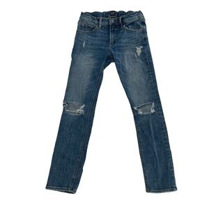 GAP Stretch Skinny Adjustable Waistband Distressed Jeans Size 10 Big Kid's